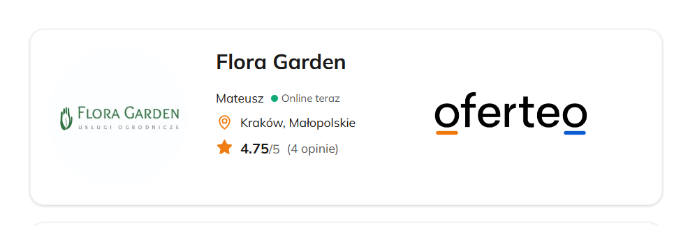 Opinie o Flora Garden Kraków – ocena 4,75 na Oferteo